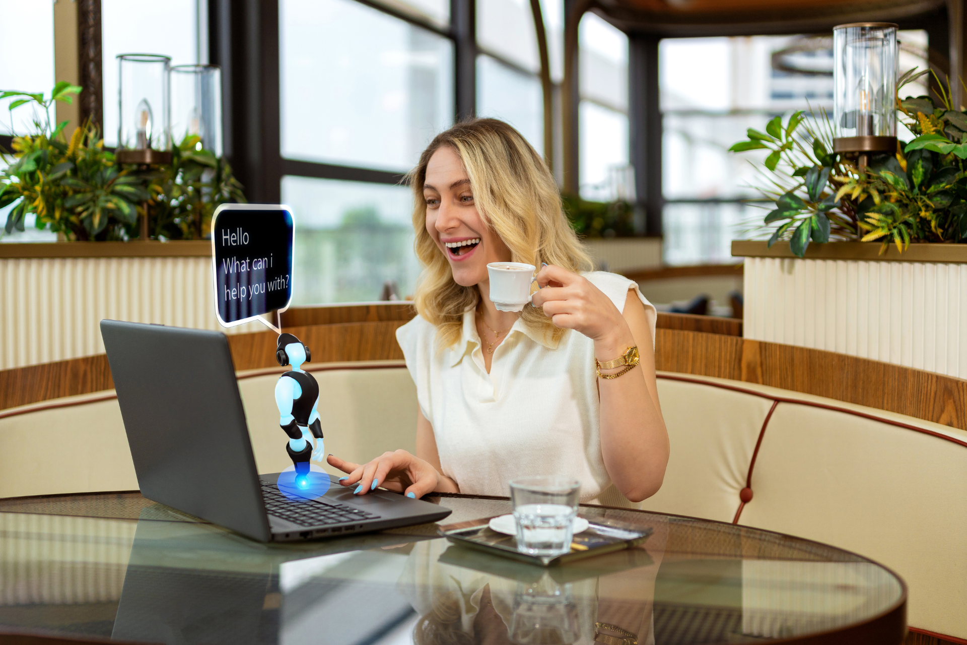 Parcours d’achat guidé par intelligence artificielle dans le secteur du luxe sur ordinateur