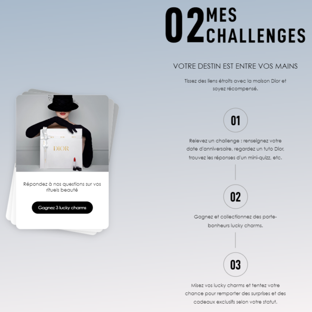 Exemple de gamification pour un programme de fidélité d'une grande Maison de Luxe